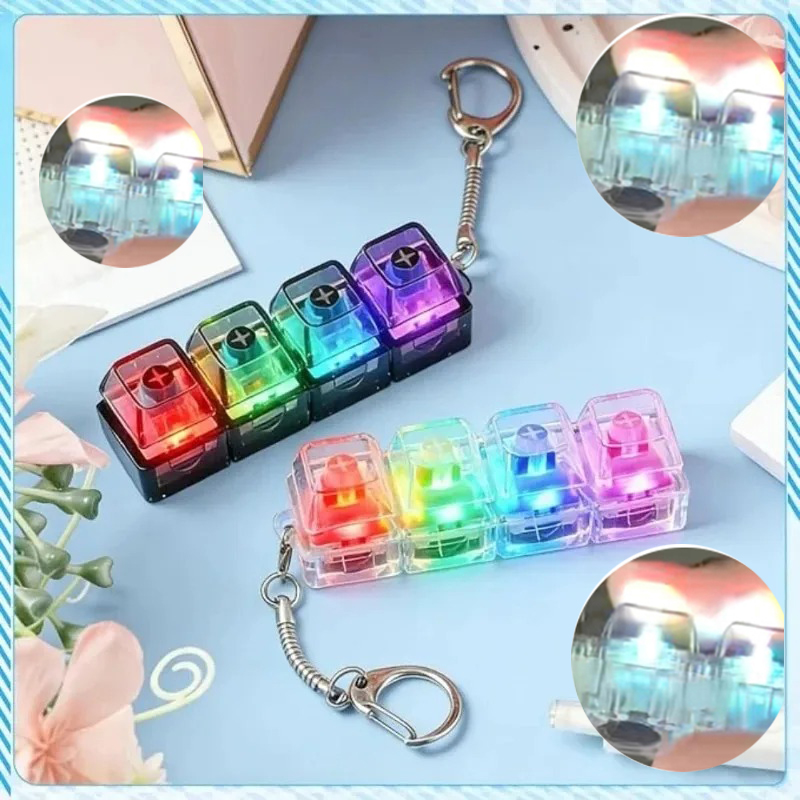 Electronics Gadgets For Kids - Gantungan Kunci Keyboard LED ///Mainan Fidget