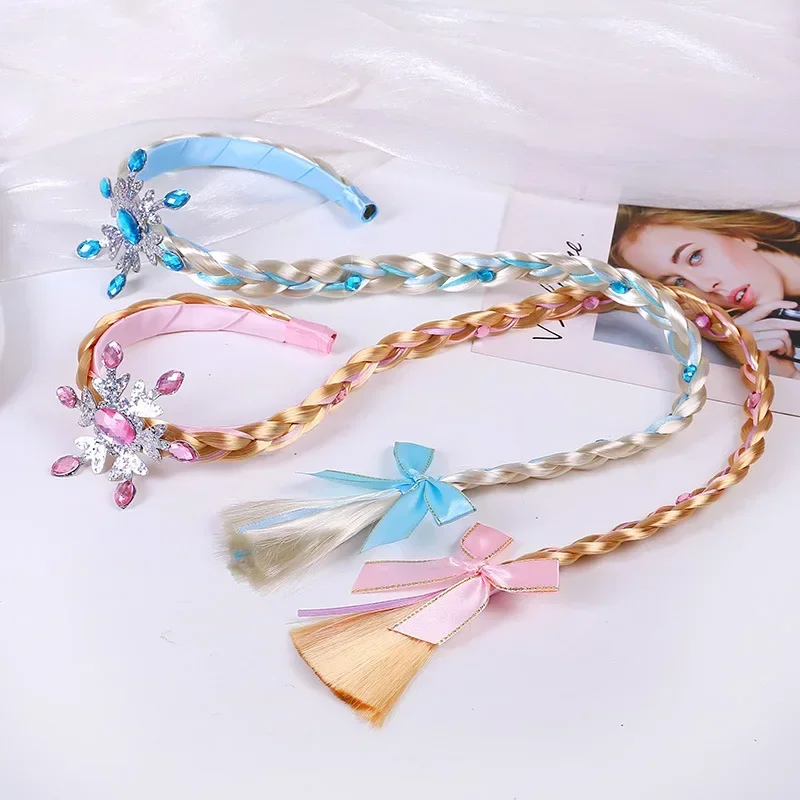 Elsa Gadget - Wig Frozen kepang Putri ikat rambut