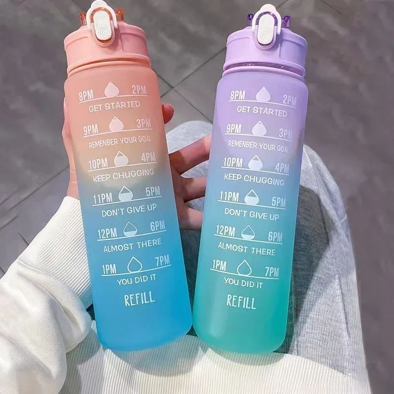 Smart Water Bottle Tracker - Botol Air Olahraga dengan Penutup Flip