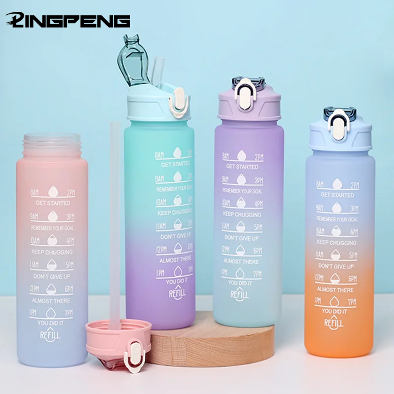 Smart Water Bottle Tracker - Botol Air Olahraga 700Ml Cangkir Jerami