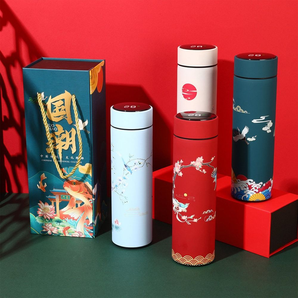 Smart Water Bottle Tracker - Botol air miniatur, termos gaya China,