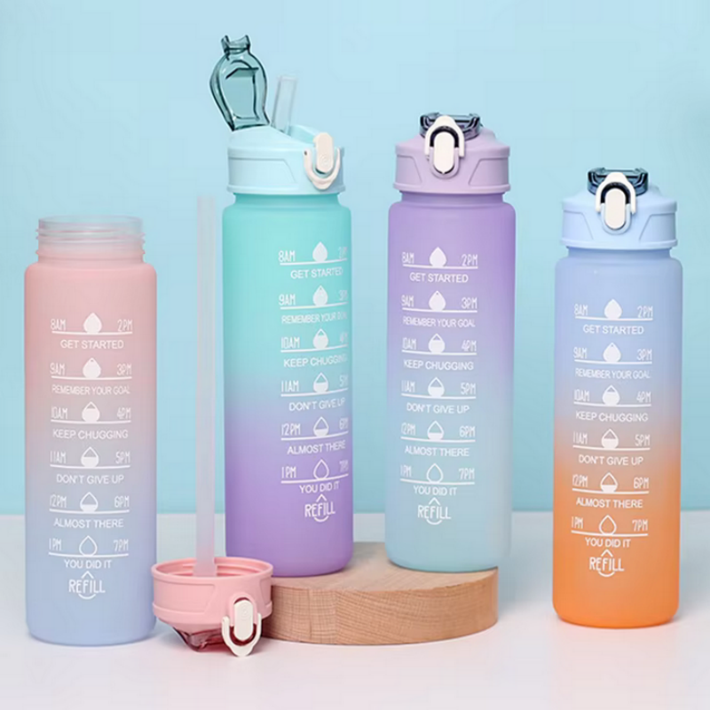 Smart Water Bottle Tracker - Botol Air Olahraga dengan Penutup Flip
