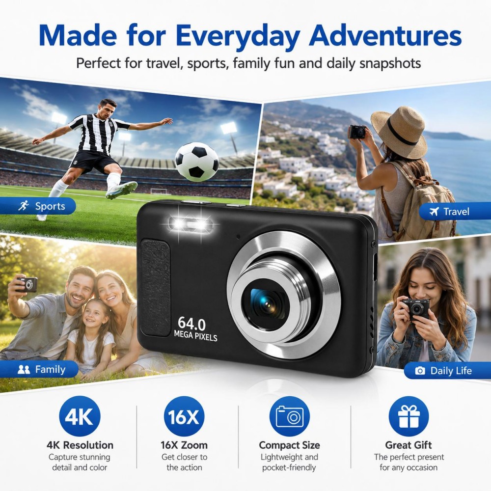 Kamera Digital Portabel 4K Ult - Electronics Home Gadgets ulasan dan harga